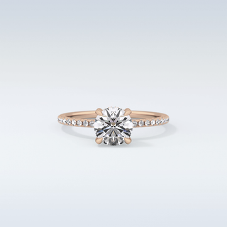 1.03 CT Hidden Halo & Pave Engagement Ring Featuring Round Moissanite