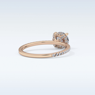 1.03 CT Hidden Halo & Pave Engagement Ring Featuring Round Moissanite