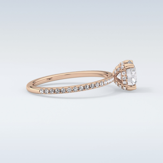 1.03 CT Hidden Halo & Pave Engagement Ring Featuring Round Moissanite
