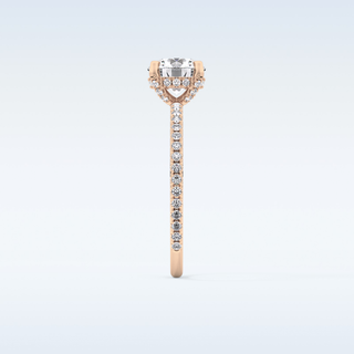1.03 CT Hidden Halo & Pave Engagement Ring Featuring Round Moissanite