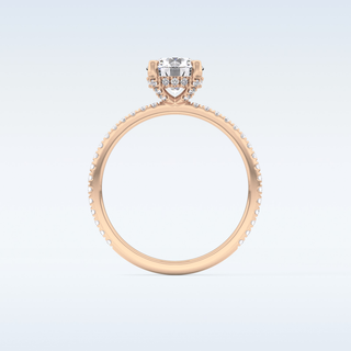1.03 CT Hidden Halo & Pave Engagement Ring Featuring Round Moissanite