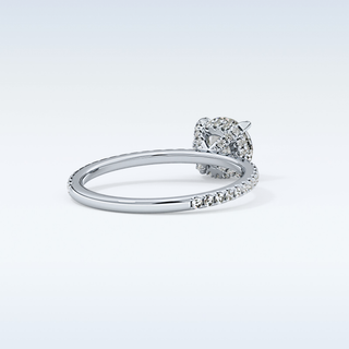 1.03 CT Hidden Halo & Pave Engagement Ring Featuring Round Moissanite