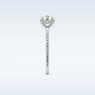 1.03 CT Hidden Halo & Pave Engagement Ring Featuring Round Moissanite