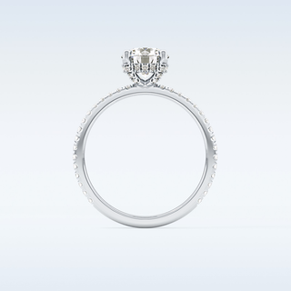 1.03 CT Hidden Halo & Pave Engagement Ring Featuring Round Moissanite