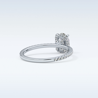 0.93 CT Hidden Halo & Pave Engagement Ring Featuring Oval Moissanite