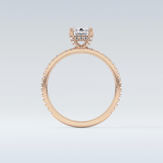 1.02 CT Hidden Halo & Pave Engagement Ring Featuring Emerald Moissanite
