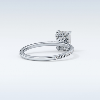 1.02 CT Hidden Halo & Pave Engagement Ring Featuring Emerald Moissanite