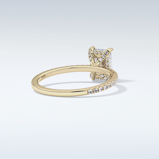 1.21 CT Hidden Halo & Pave Engagement Ring Featuring Radiant Moissanite