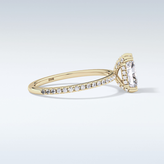 1.21 CT Hidden Halo & Pave Engagement Ring Featuring Radiant Moissanite
