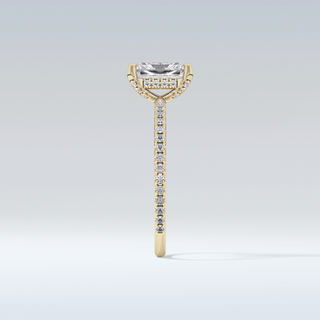 1.21 CT Hidden Halo & Pave Engagement Ring Featuring Radiant Moissanite