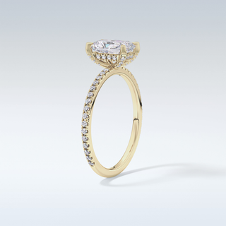 1.21 CT Hidden Halo & Pave Engagement Ring Featuring Radiant Moissanite