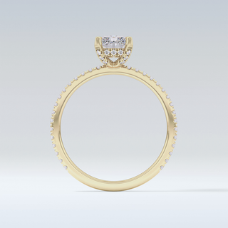 1.21 CT Hidden Halo & Pave Engagement Ring Featuring Radiant Moissanite