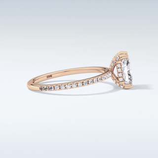 1.21 CT Hidden Halo & Pave Engagement Ring Featuring Radiant Moissanite