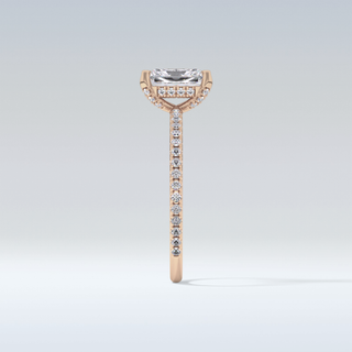 1.21 CT Hidden Halo & Pave Engagement Ring Featuring Radiant Moissanite