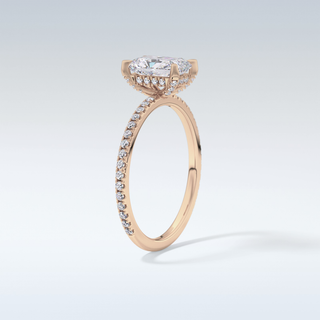1.21 CT Hidden Halo & Pave Engagement Ring Featuring Radiant Moissanite