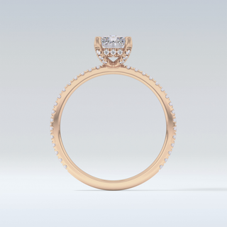 1.21 CT Hidden Halo & Pave Engagement Ring Featuring Radiant Moissanite
