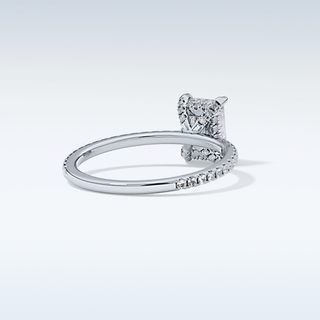 1.21 CT Hidden Halo & Pave Engagement Ring Featuring Radiant Moissanite