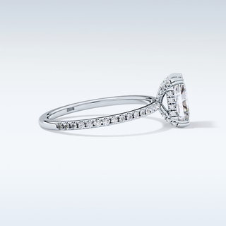 1.21 CT Hidden Halo & Pave Engagement Ring Featuring Radiant Moissanite