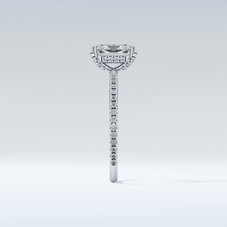 1.21 CT Hidden Halo & Pave Engagement Ring Featuring Radiant Moissanite