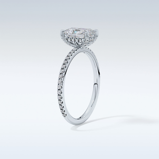 1.21 CT Hidden Halo & Pave Engagement Ring Featuring Radiant Moissanite
