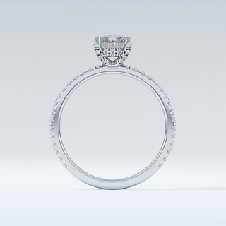 1.21 CT Hidden Halo & Pave Engagement Ring Featuring Radiant Moissanite