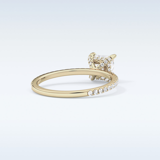 1.04 CT Hidden Halo & Pave Engagement Ring Featuring Princess Moissanite