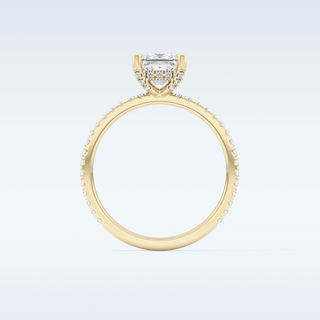 1.04 CT Hidden Halo & Pave Engagement Ring Featuring Princess Moissanite