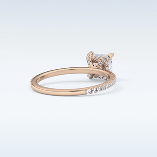 1.04 CT Hidden Halo & Pave Engagement Ring Featuring Princess Moissanite