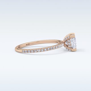 1.04 CT Hidden Halo & Pave Engagement Ring Featuring Princess Moissanite