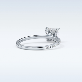 1.04 CT Hidden Halo & Pave Engagement Ring Featuring Princess Moissanite