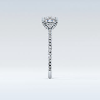 1.04 CT Hidden Halo & Pave Engagement Ring Featuring Princess Moissanite