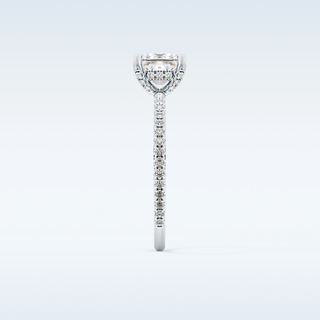 1.04 CT Hidden Halo & Pave Engagement Ring Featuring Princess Moissanite
