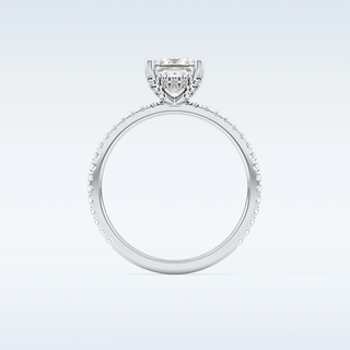 1.04 CT Hidden Halo & Pave Engagement Ring Featuring Princess Moissanite
