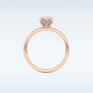 0.86 CT Hidden Halo & Pave Engagement Ring Featuring Pear Moissanite