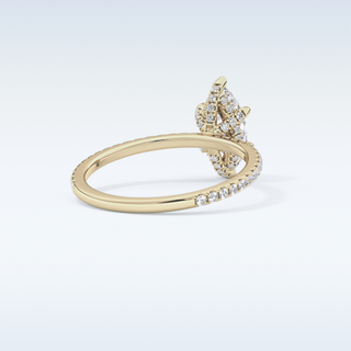 0.82 CT Hidden Halo & Pave Engagement Ring Featuring Marquise Moissanite