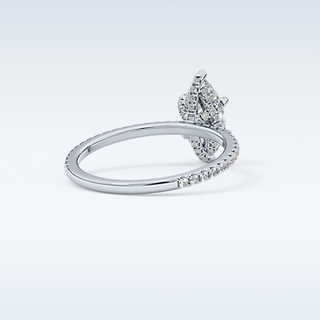 0.82 CT Hidden Halo & Pave Engagement Ring Featuring Marquise Moissanite