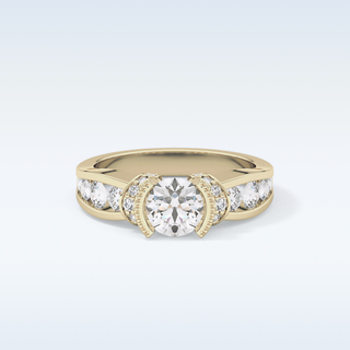 1.02 CT Pave Engagement Ring Featuring Round Moissanite