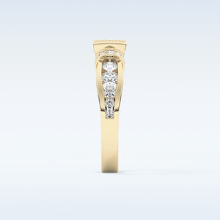 1.02 CT Pave Engagement Ring Featuring Round Moissanite