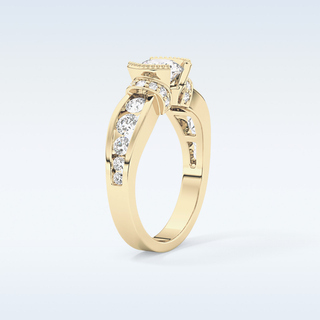 1.02 CT Pave Engagement Ring Featuring Round Moissanite