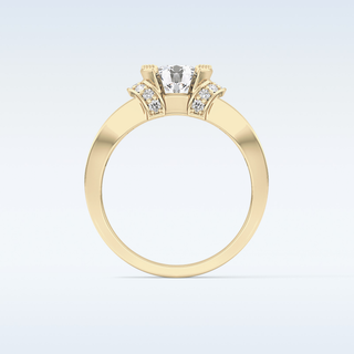 1.02 CT Pave Engagement Ring Featuring Round Moissanite