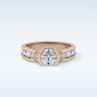 1.02 CT Pave Engagement Ring Featuring Round Moissanite