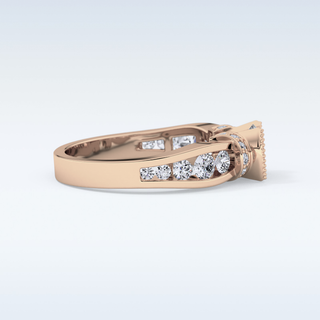 1.02 CT Pave Engagement Ring Featuring Round Moissanite