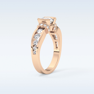 1.02 CT Pave Engagement Ring Featuring Round Moissanite