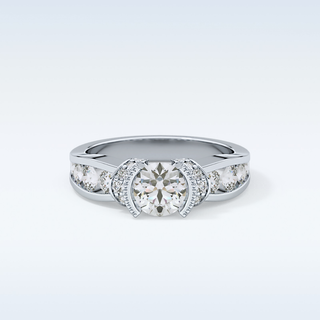 1.02 CT Pave Engagement Ring Featuring Round Moissanite