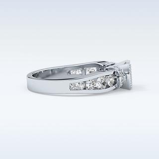 1.02 CT Pave Engagement Ring Featuring Round Moissanite