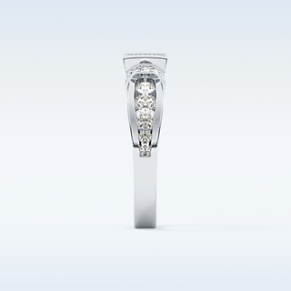 1.02 CT Pave Engagement Ring Featuring Round Moissanite