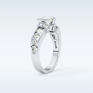 1.02 CT Pave Engagement Ring Featuring Round Moissanite
