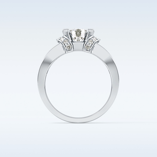 1.02 CT Pave Engagement Ring Featuring Round Moissanite
