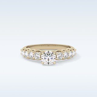 0.54 CT Pave Engagement Ring Featuring Round Moissanite