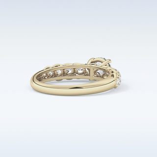 0.54 CT Pave Engagement Ring Featuring Round Moissanite